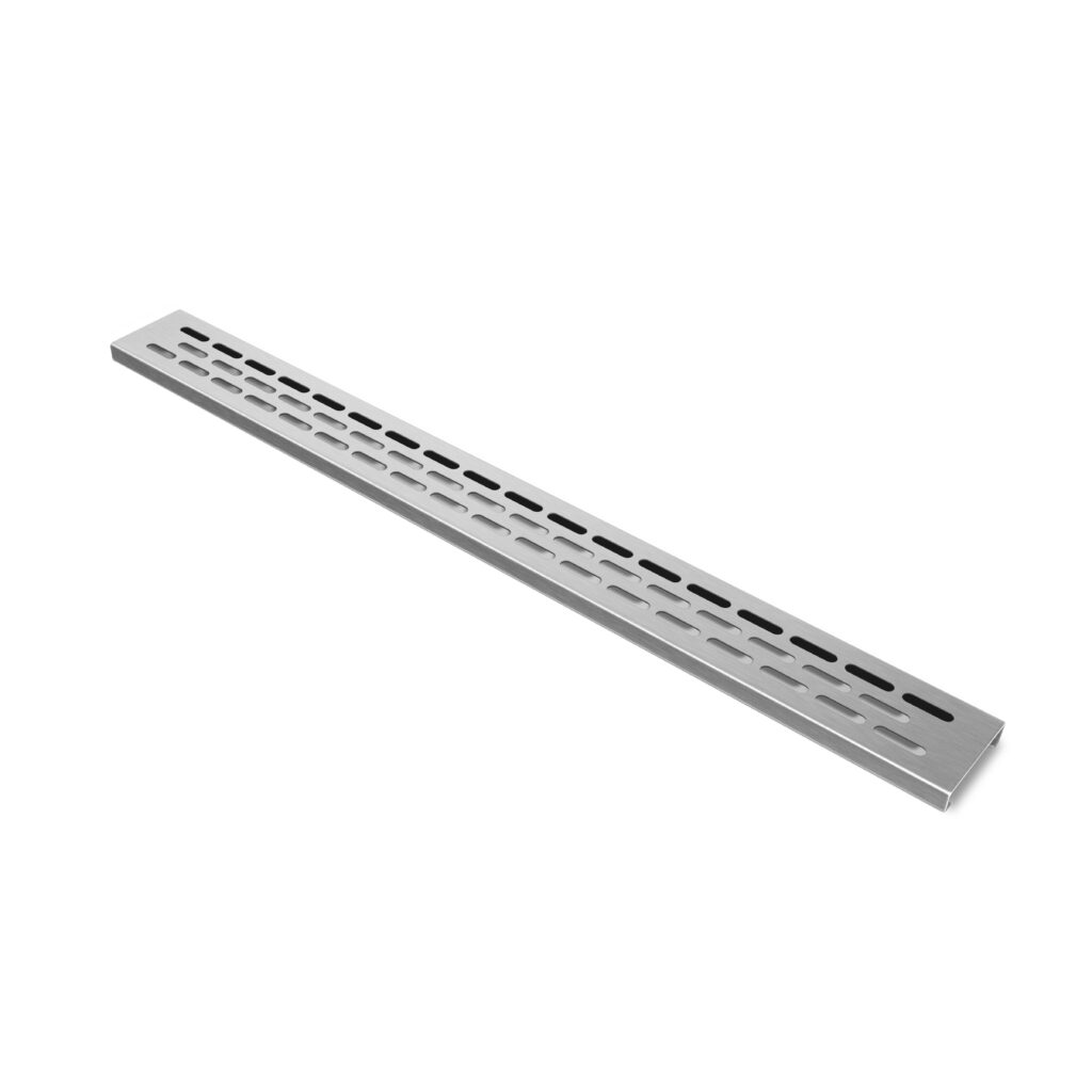 Compotite Linear Drain Grate, oval design, stainless steel finish