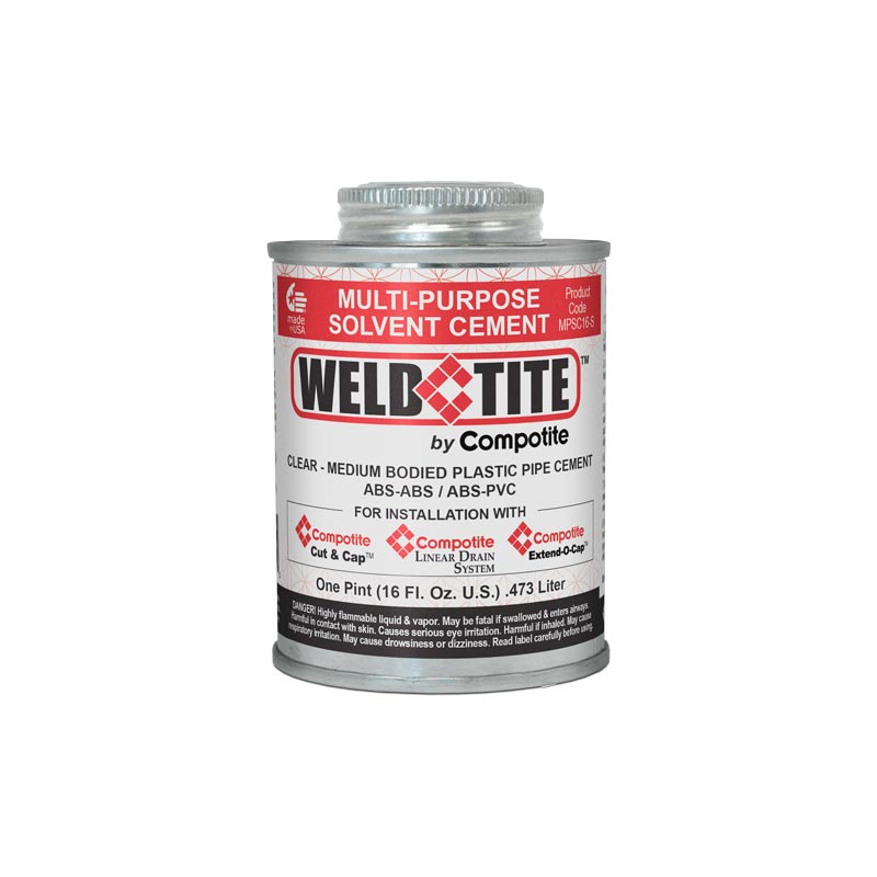 Weld-Tite multi-purpose solvent cement 16 fl. oz. bottle